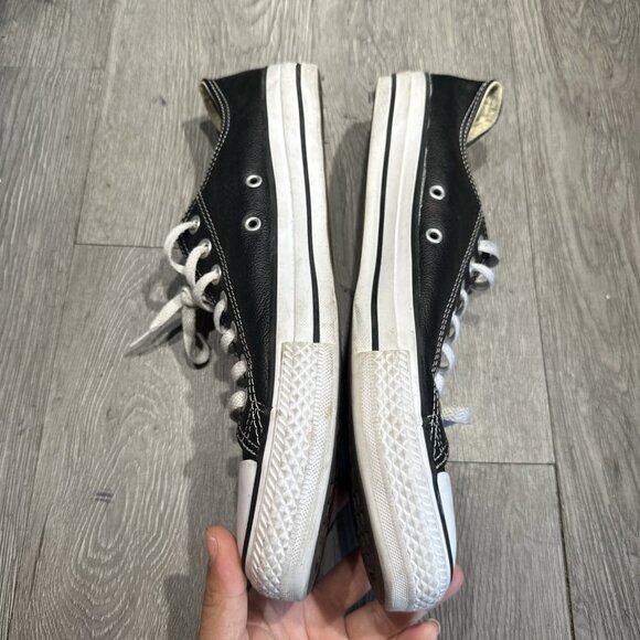 Converse Mens Chuck Taylor Black 132174c Leather Skateboarding Shoes Size 11.5 - Picture 10 of 10